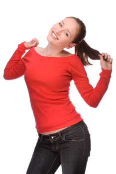 happy woman without isolated