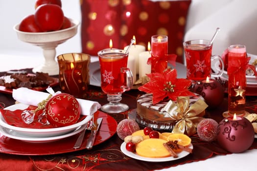 Place setting for Christmas