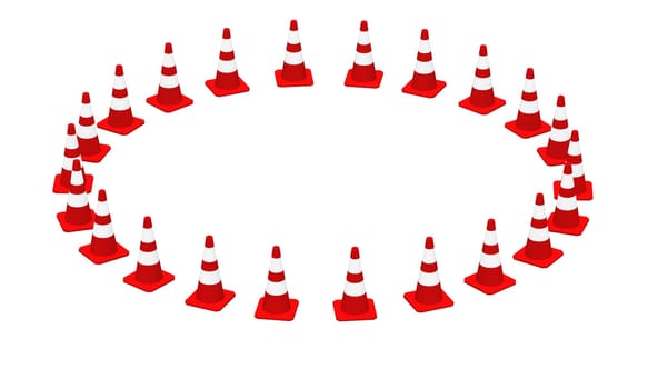 Semicircle 3D Construction Site Pylons 03