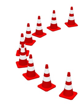 Semicircle 3D Construction Site Pylons 04