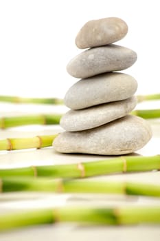 Bamboo and pebbles