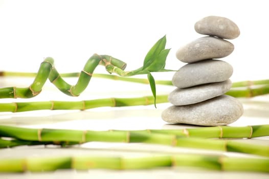 Bamboo and pebbles