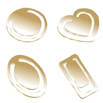 isolated golden paper clips
