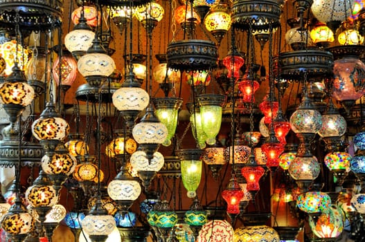 Variety of turkish lamps