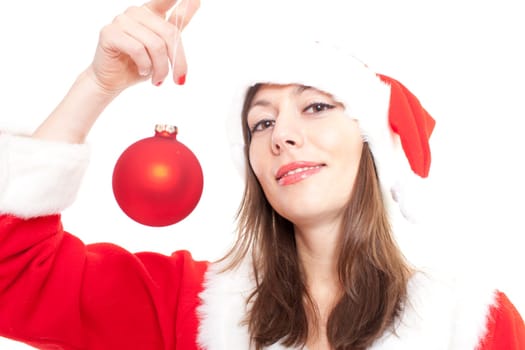 Woman at Christmas with crystal ball