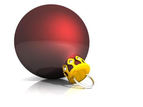3D Christmas Ball - Red Gold 01