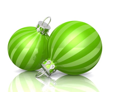 2 Christmas baubles - Green 01
