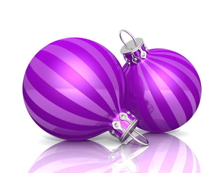 2 Christmas baubles - Purple 01