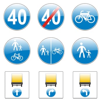 isolated european road signs