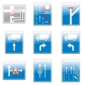isolated european road signs