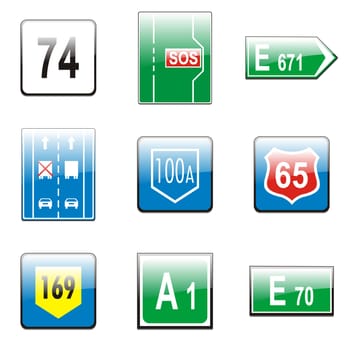 isolated european road signs