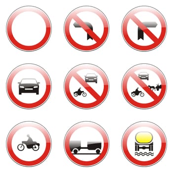 isolated european road signs