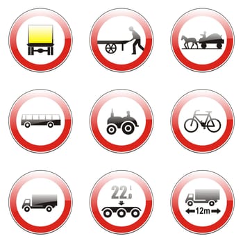 isolated european road signs