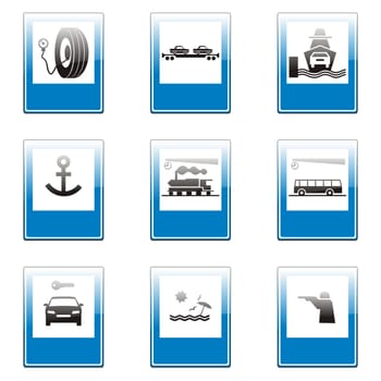 isolated european road signs