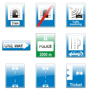 isolated european road signs