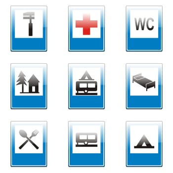 isolated european road signs