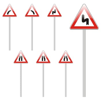 isolated european road signs