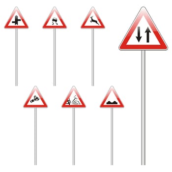 isolated european road signs