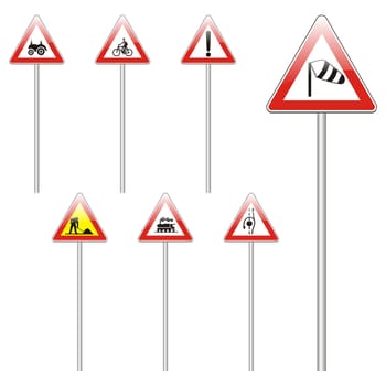 isolated european road signs