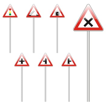 isolated european road signs