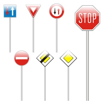 isolated european road signs
