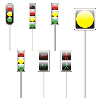 isolated european road signs