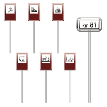 isolated european road signs