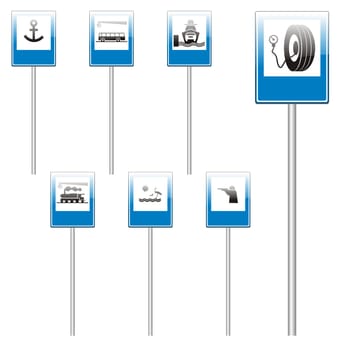 isolated european road signs