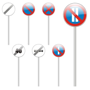isolated european road signs