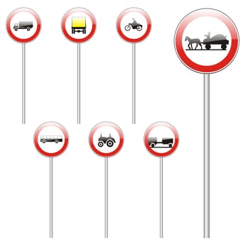 isolated european road signs