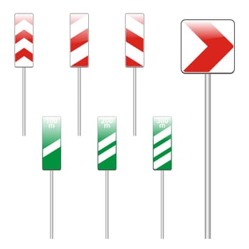 isolated european road signs