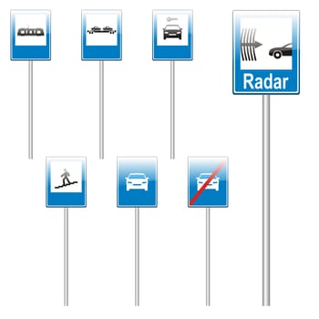 isolated european road signs