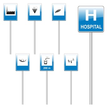 isolated european road signs