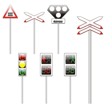 isolated european road signs