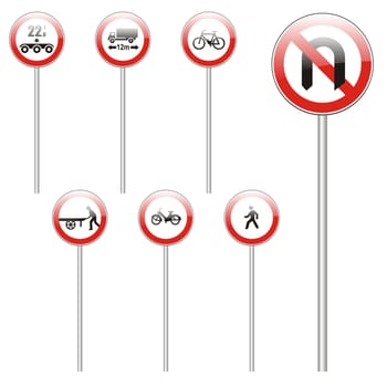 isolated european road signs