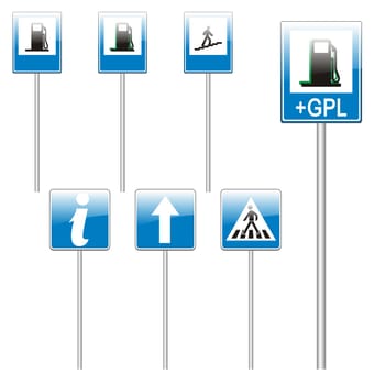 isolated european road signs