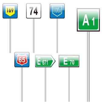 isolated european road signs