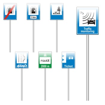 isolated european road signs
