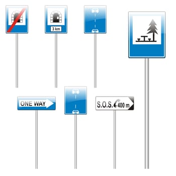isolated european road signs
