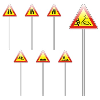 isolated european road signs