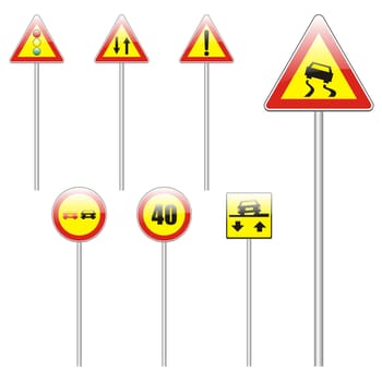 isolated european road signs