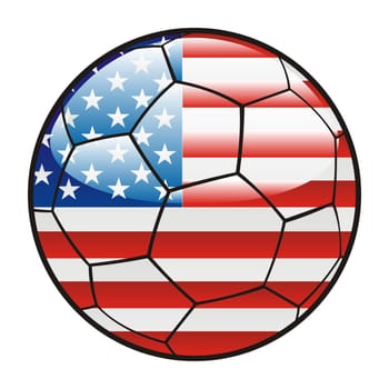 America flag on soccer ball