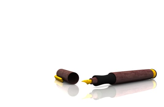 3D Wooden Fountain Pen