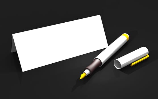 Name Badge with Fountain Pen - Black
