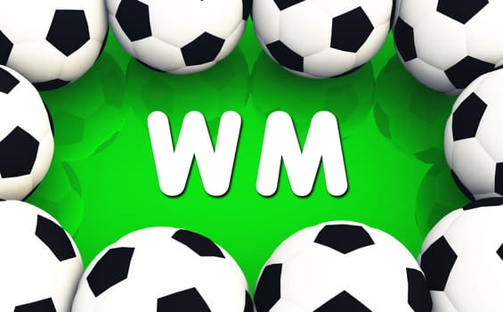 World Cup Concept - Footballs on grass