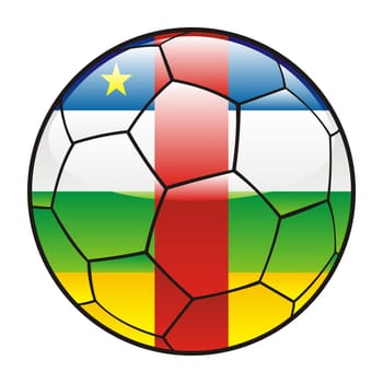 central africa flag on soccer ball