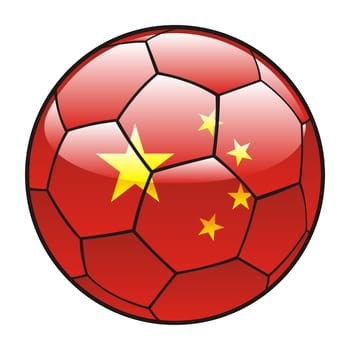 china flag on soccer ball