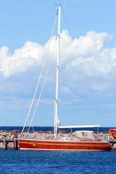 Sailing boat in the marina - Sailing baot in Harbor