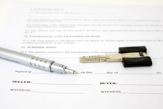 Rental contract, ready to be signed