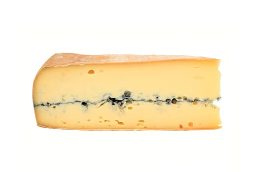 Slice of french cheese, Morbier variety